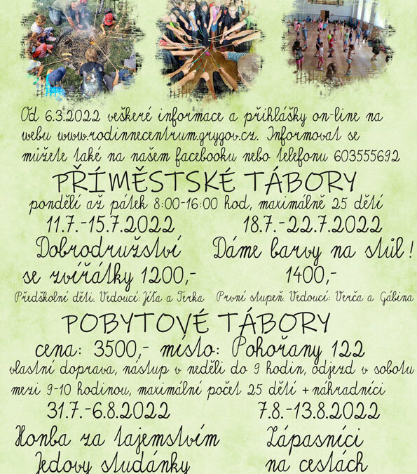 Příměstské tábory 2022